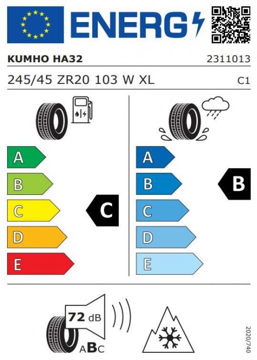 Eticheta Energetica Anvelope  245 45 R20 Kumho Ha32 