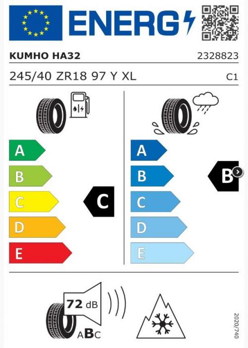 Eticheta Energetica Anvelope  245 40 R18 Kumho Ha32 
