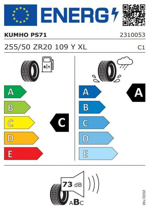Eticheta Energetica Anvelope  255 50 R20 Kumho Ps71 Suv 