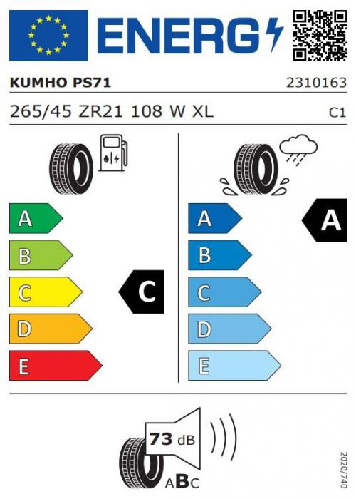 Eticheta Energetica Anvelope  265 45 R21 Kumho Ps71 Suv 