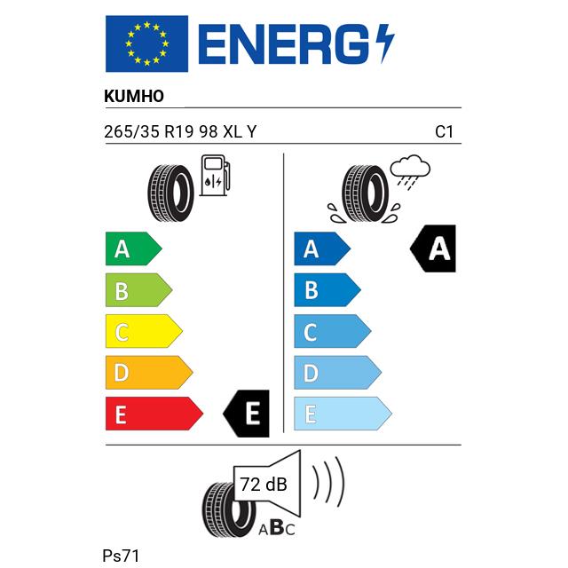 Eticheta Energetica Anvelope  265 35 R19 Kumho Ps71 