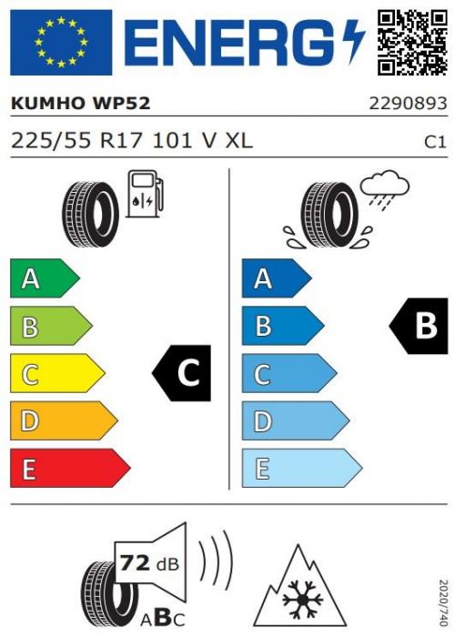 Eticheta Energetica Anvelope  225 55 R17 Kumho Wp52 