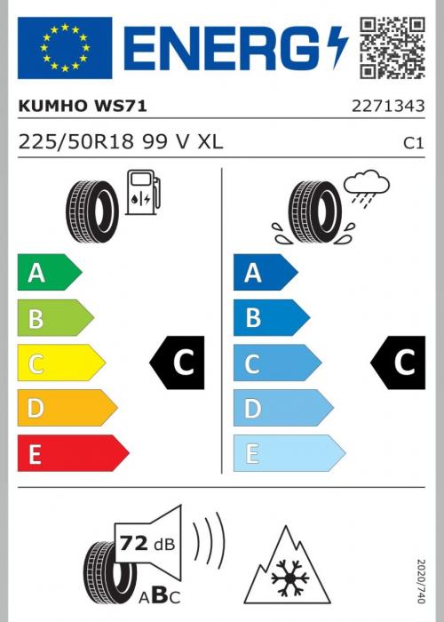 Eticheta Energetica Anvelope  225 50 R18 Kumho Ws71 
