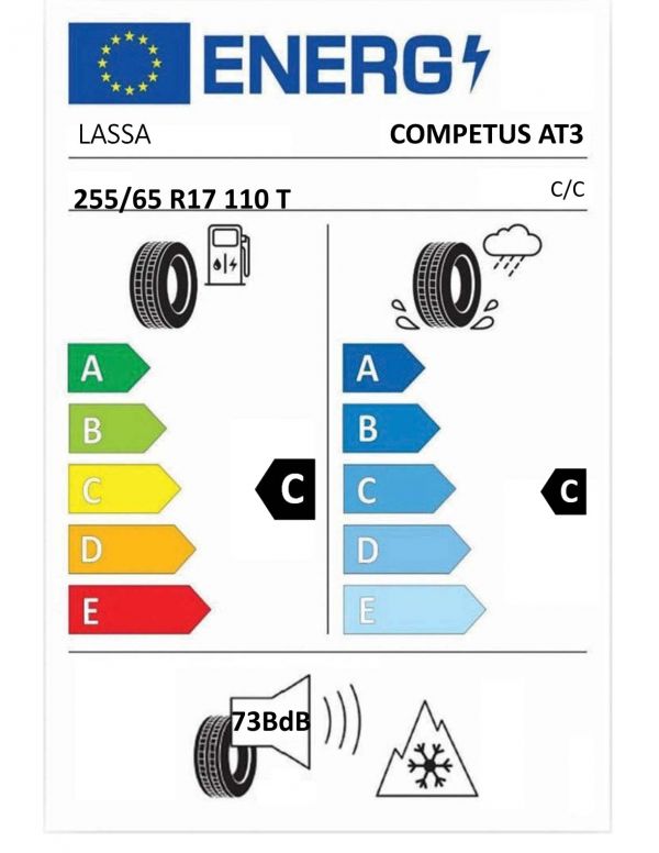 Eticheta Energetica Anvelope  255 65 R17 Lassa Competus At3 