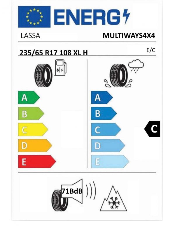 Eticheta Energetica Anvelope  235 65 R17 Lassa Multiways4x4 