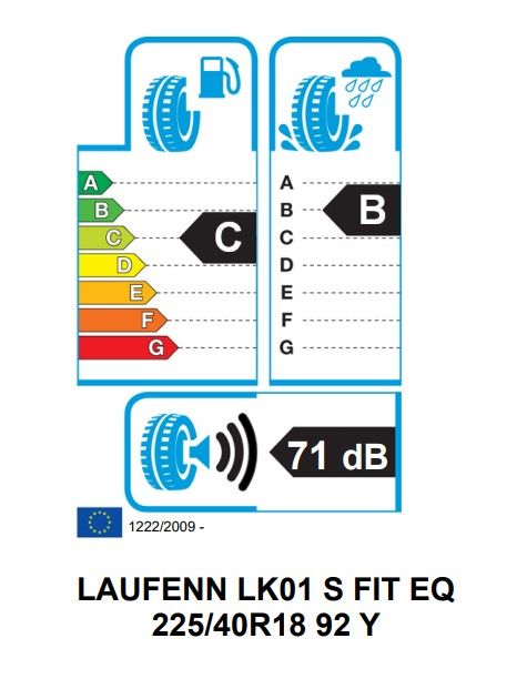 Eticheta Energetica Anvelope  225 40 R18 Laufenn S Fit Eq+ Lk01 
