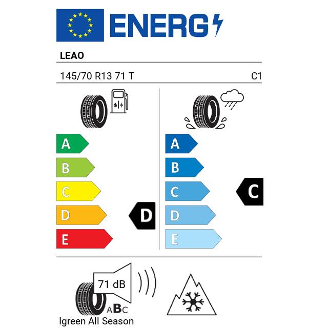 Eticheta Energetica Anvelope  145 70 R13 Leao Igreen  