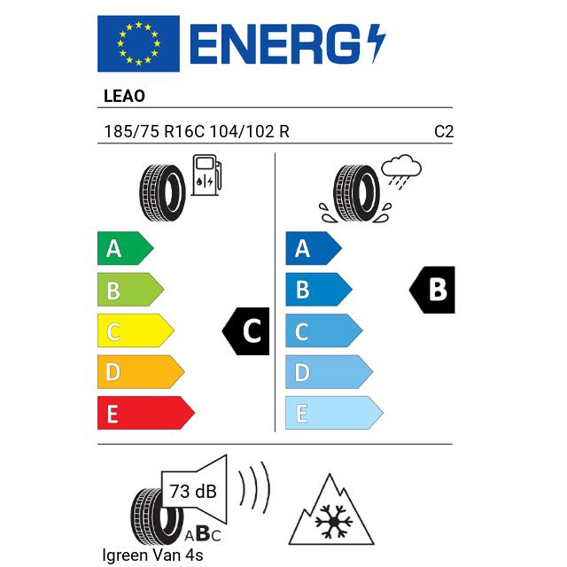 Eticheta Energetica Anvelope  185 75 R16C Leao Igreen Van 4s 