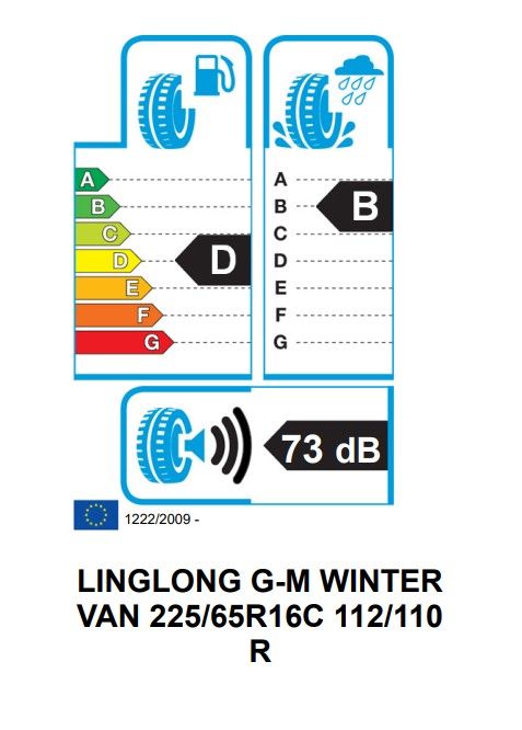 Eticheta Energetica Anvelope  225 65 R16C Linglong G-m Winter Van 