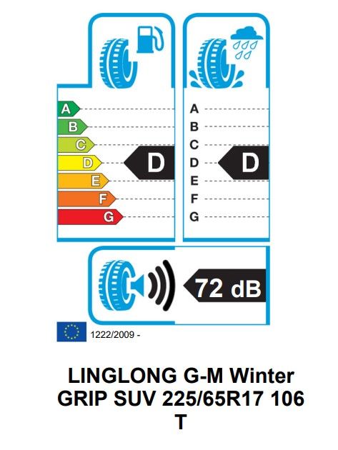 Eticheta Energetica Anvelope  225 65 R17 Linglong G-m Winter Grip Suv 