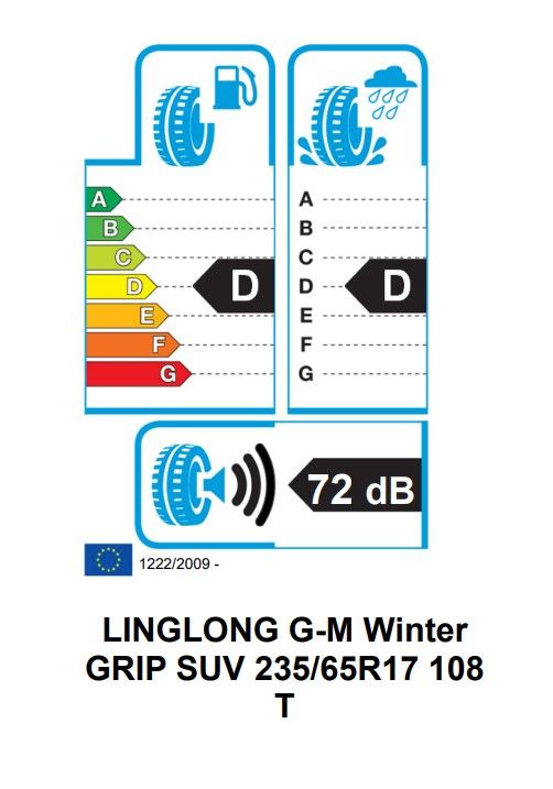 Eticheta Energetica Anvelope  235 65 R17 Linglong G-m Winter Grip Suv 