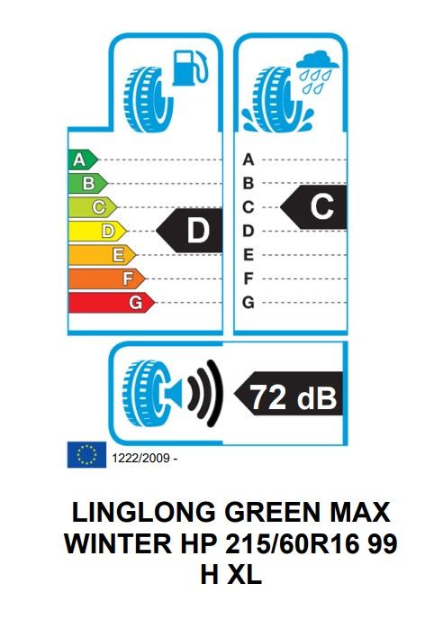 Eticheta Energetica Anvelope  215 60 R16 Linglong Green Max Winter Hp 