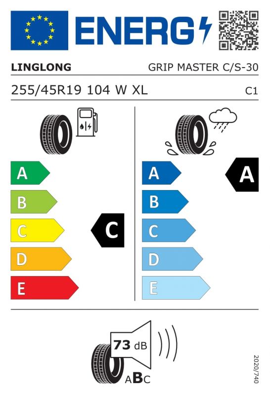 Eticheta Energetica Anvelope  255 45 R19 Linglong Grip Master C/s 