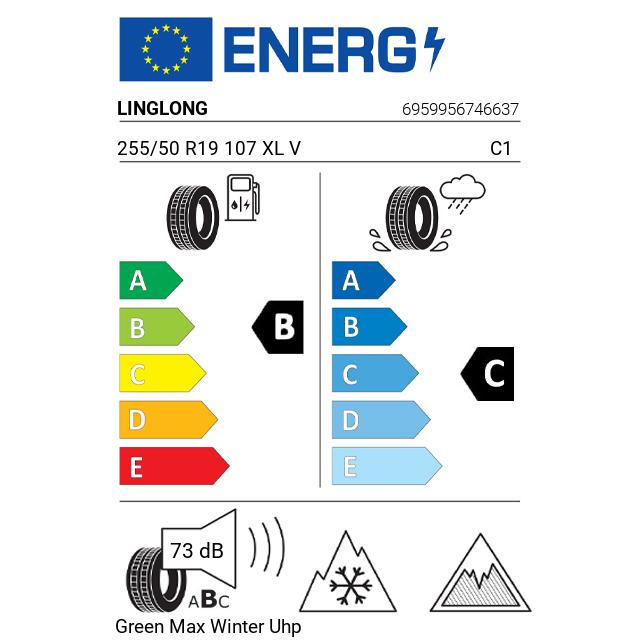 Eticheta Energetica Anvelope  255 50 R19 Linglong Green Max Winter Uhp 