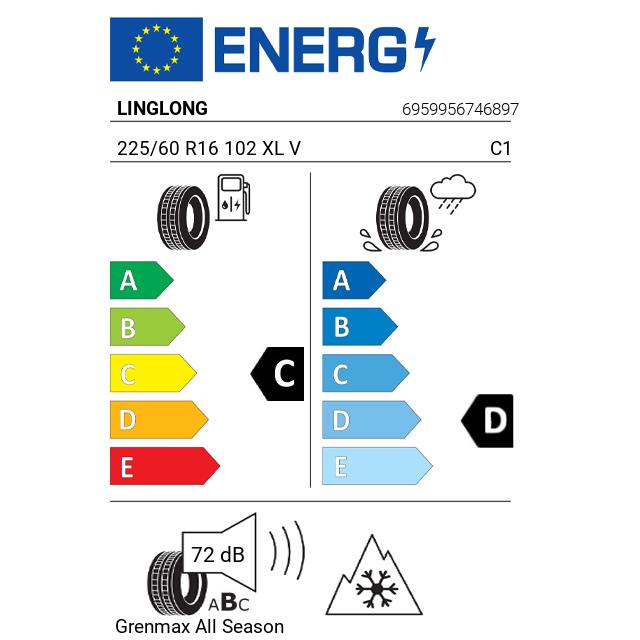 Eticheta Energetica Anvelope  225 60 R16 Linglong Grenmax  