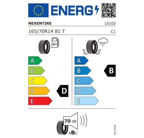 Eticheta Energetica Anvelope  165 70 R14 Nexen N Blue Hd Plus 