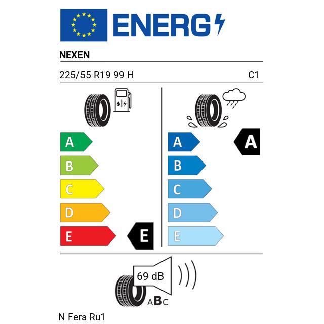 Eticheta Energetica Anvelope  225 55 R19 Nexen N Fera Ru1 