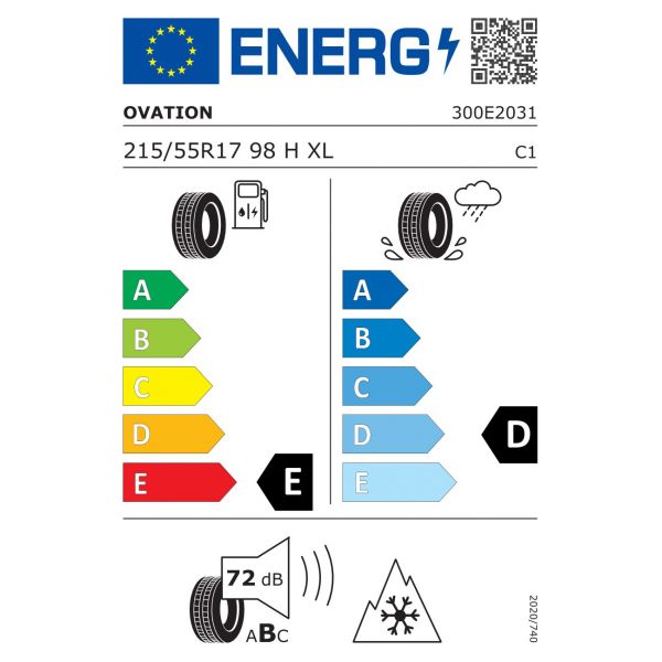 Eticheta Energetica Anvelope  215 55 R17 Ovation W586 