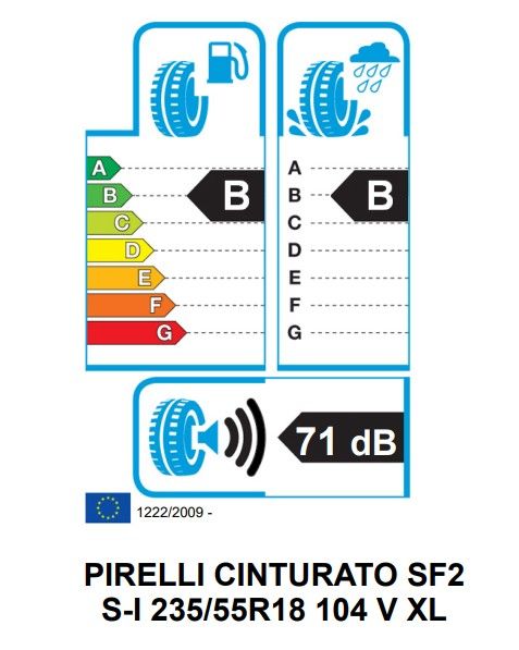 Eticheta Energetica Anvelope  235 55 R18 Pirelli Cinturato  Sf 2 