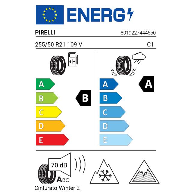 Eticheta Energetica Anvelope  255 50 R21 Pirelli Cinturato Winter 2 