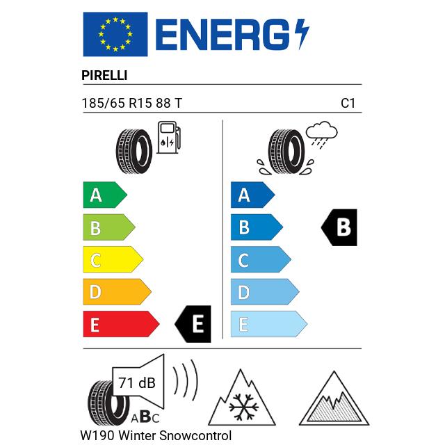 Eticheta Energetica Anvelope  185 65 R15 Pirelli W190 Winter Snowcontrol 3 