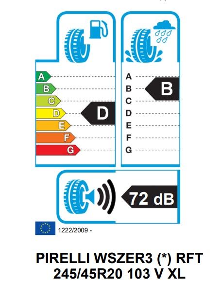 Eticheta Energetica Anvelope  245 45 R20 Pirelli Wszer3 Winter Sottozero 3 