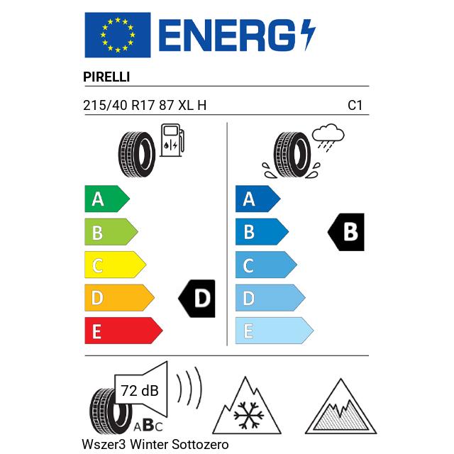 Eticheta Energetica Anvelope  215 40 R17 Pirelli Wszer3 Winter Sottozero 3 