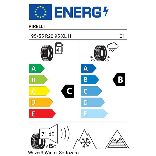Eticheta Energetica Anvelope  195 55 R20 Pirelli Wszer3 Winter Sottozero 3 