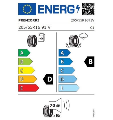 Eticheta Energetica Anvelope  205 55 R16 Premiorri Solazo 