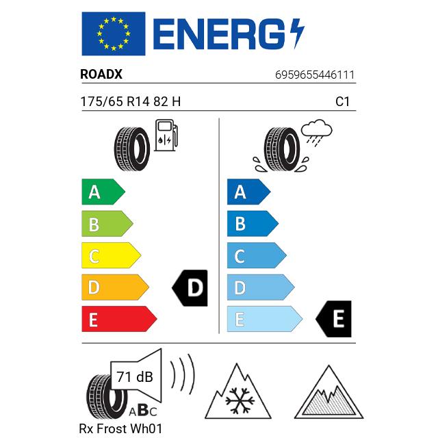 Eticheta Energetica Anvelope  175 65 R14 Roadx Rx Frost Wh01 