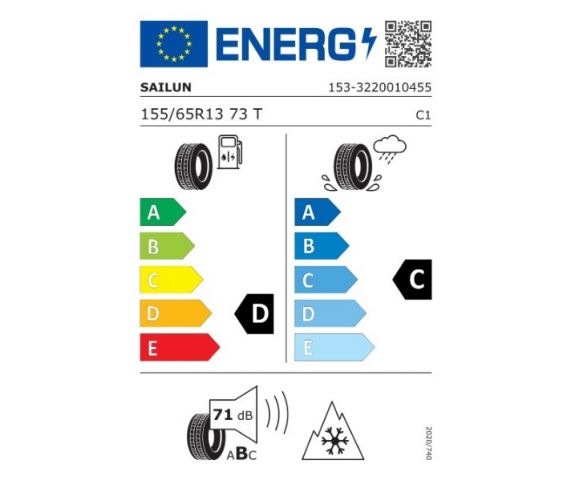 Eticheta Energetica Anvelope  155 65 R13 Sailun Atrezzo 4seasons 