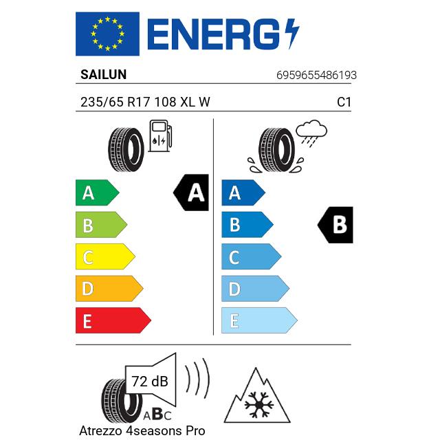 Eticheta Energetica Anvelope  235 65 R17 Sailun Atrezzo 4seasons Pro 