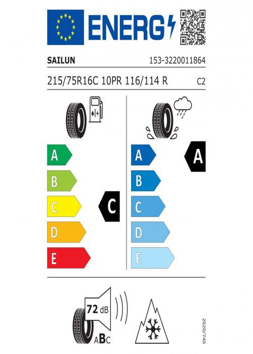 Eticheta Energetica Anvelope  215 75 R16C Sailun Commercio 4seasons 