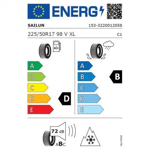 Eticheta Energetica Anvelope  225 50 R17 Sailun Ice Blazer Alpine Evo 1 