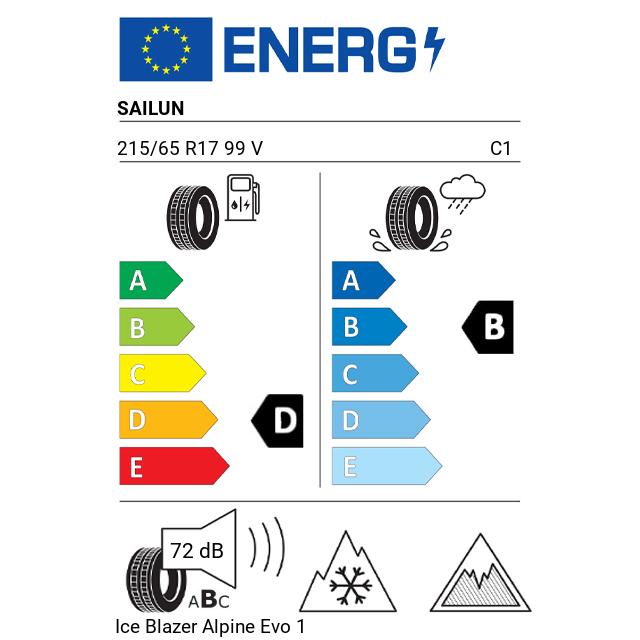 Eticheta Energetica Anvelope  215 65 R17 Sailun Ice Blazer Alpine Evo 
