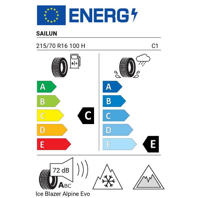 Eticheta Energetica Anvelope  215 70 R16 Sailun Ice Blazer Alpine Evo 