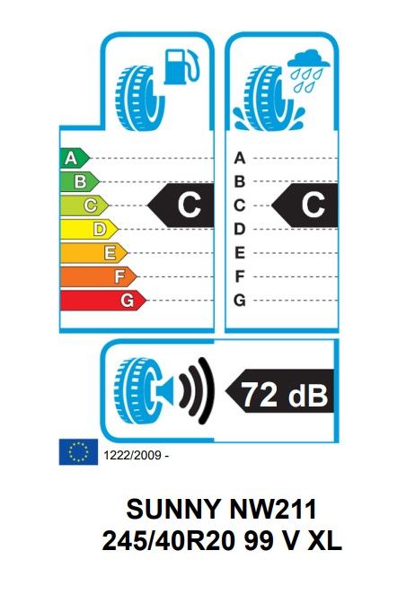 Eticheta Energetica Anvelope  245 40 R20 Sunny Nw211 