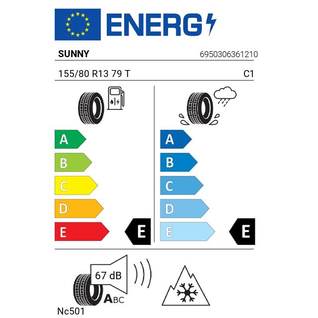 Eticheta Energetica Anvelope  155 80 R13 Sunny Nc501 