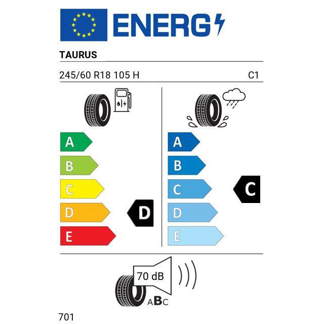 Eticheta Energetica Anvelope  245 60 R18 Taurus 701 