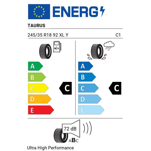 Eticheta Energetica Anvelope  245 35 R18 Taurus Ultra High Performance 