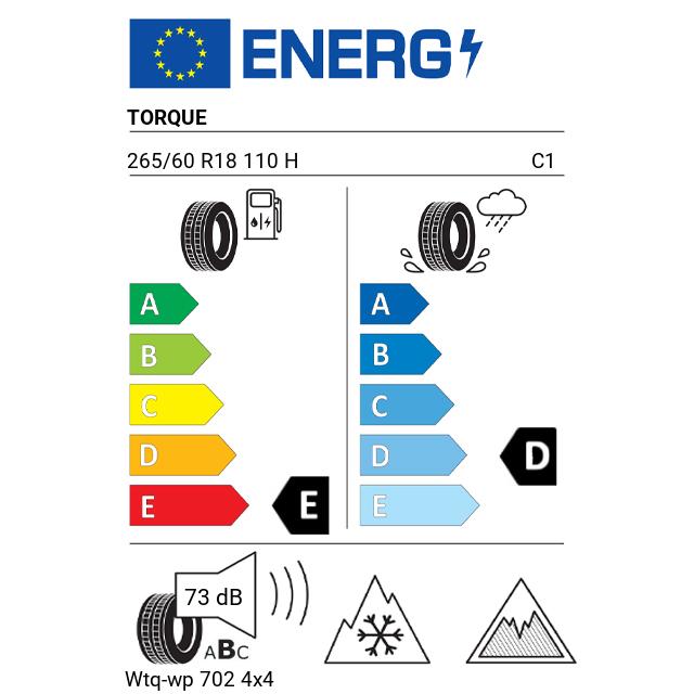 Eticheta Energetica Anvelope  265 60 R18 Torque Wtq-wp 702 4x4 