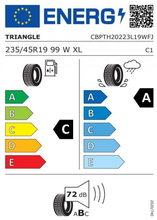 Eticheta Energetica Anvelope  235 45 R19 Triangle Effex Sport Th202 