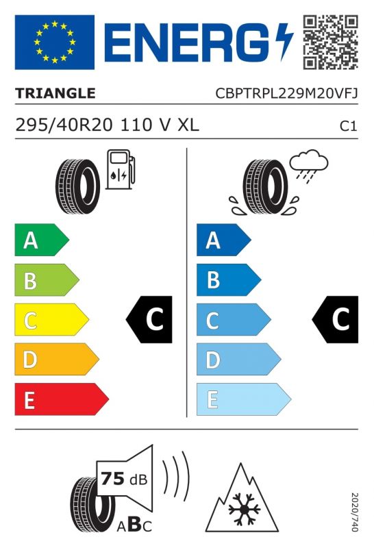 Eticheta Energetica Anvelope  295 40 R20 Triangle Pl02 