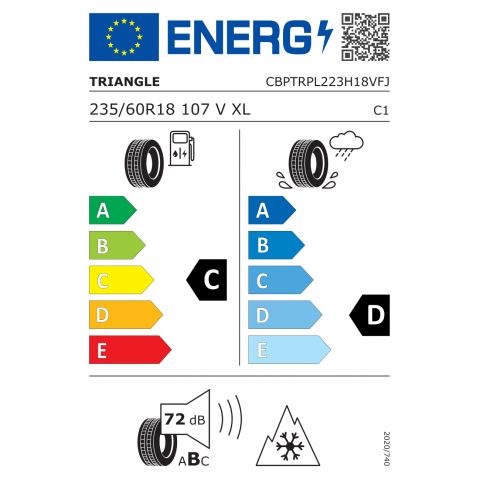 Eticheta Energetica Anvelope  235 60 R18 Triangle Pl02 