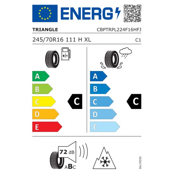 Eticheta Energetica Anvelope  245 70 R16 Triangle Pl02 