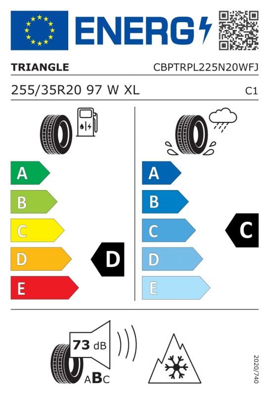 Eticheta Energetica Anvelope  255 35 R20 Triangle Pl02 