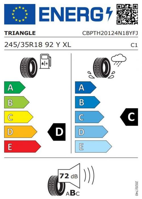 Eticheta Energetica Anvelope  245 35 R18 Triangle Th201-sportex 