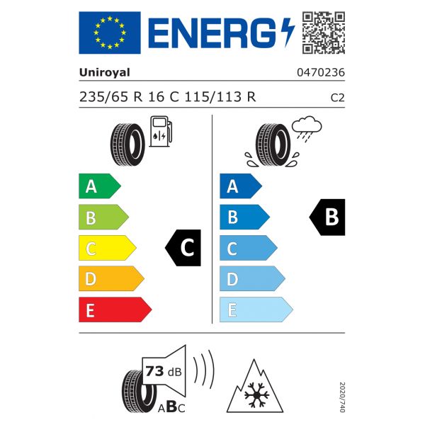 Eticheta Energetica Anvelope  235 65 R16C Uniroyal Snow Max 3 