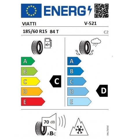 Eticheta Energetica Anvelope  185 60 R15 Viatti Brina V-521 