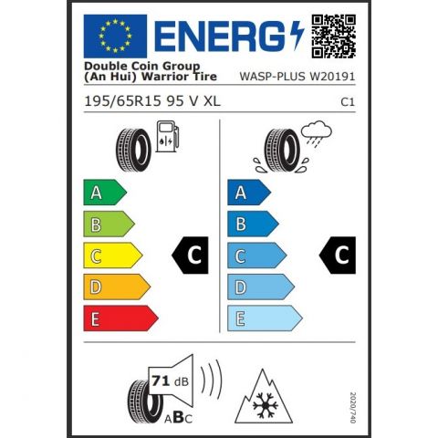 Eticheta Energetica Anvelope  195 65 R15 Warrior Wasp-plus 